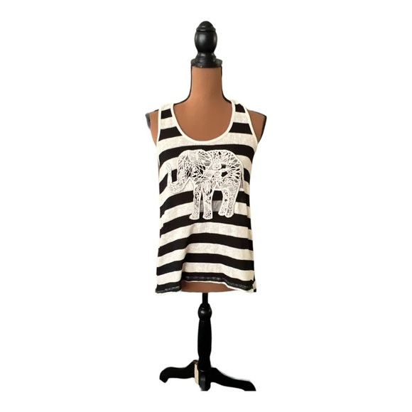 No Boundaries Striped Elephant Boho Knit Top Size XL #B121 - Picture 1 of 5